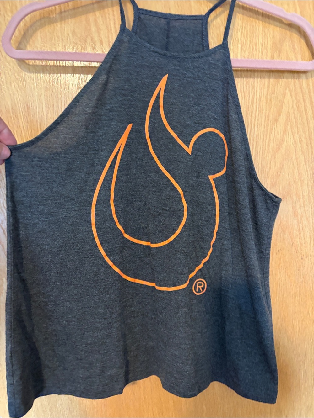 HOTWORX Grey Tank Top with Orange Graphic